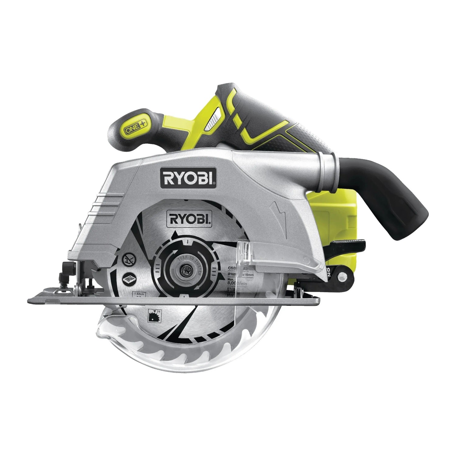 Ryobi R18CS-0 One+ akkus kézi körfűrész 165 mm-es fűrészlappal, 18 V. Ideális fa vágásához. Ryobi R18CS-0 One+ akkus kézi körfűrész 165 mm-es fűrészlappal, 18 V. Ideális fa vágásához.