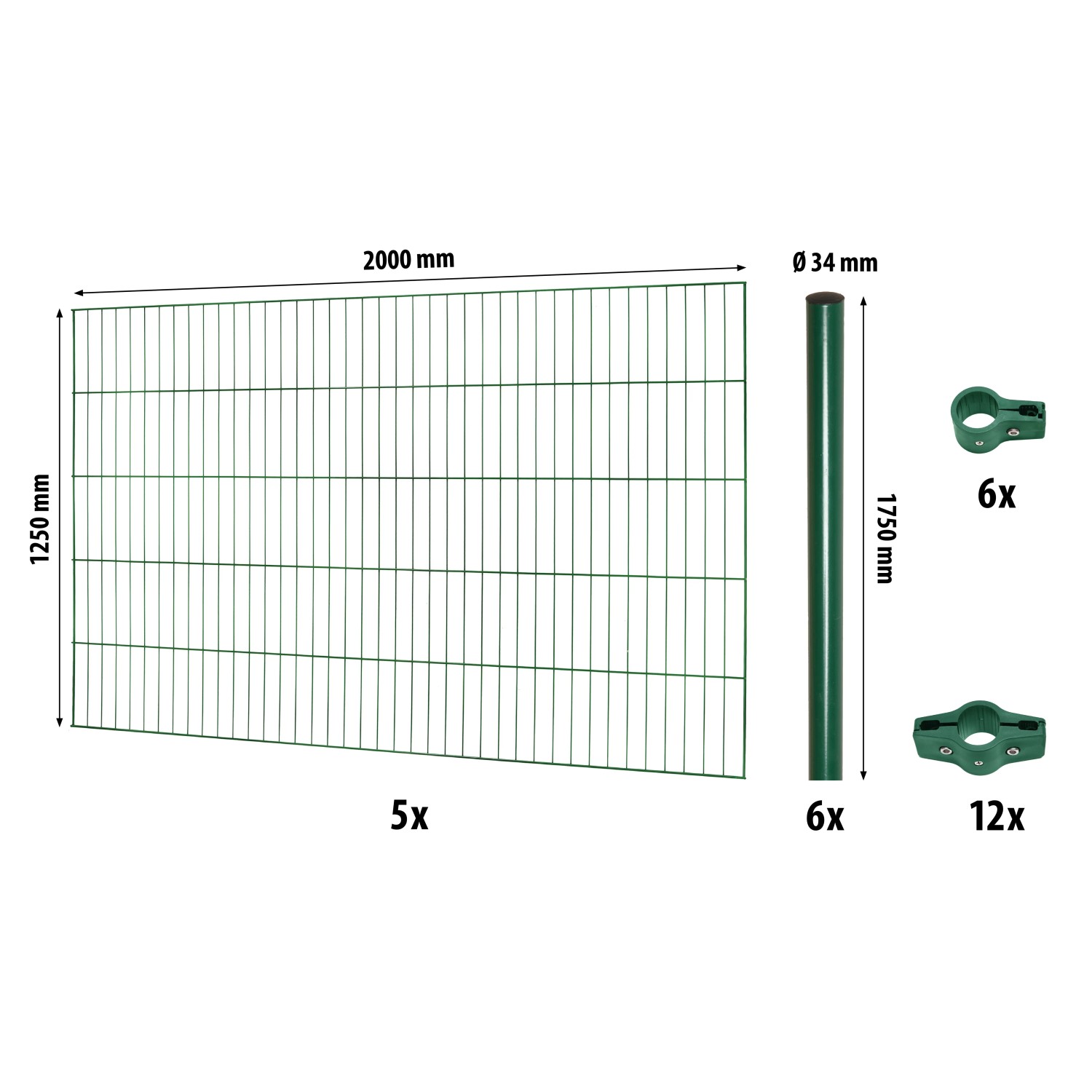 Egyrudas hálós kerítéspanel készlet Classic zöld 125 cm x 1000 cm Egyrudas hálós kerítéspanel készlet Classic zöld 125 cm x 1000 cm