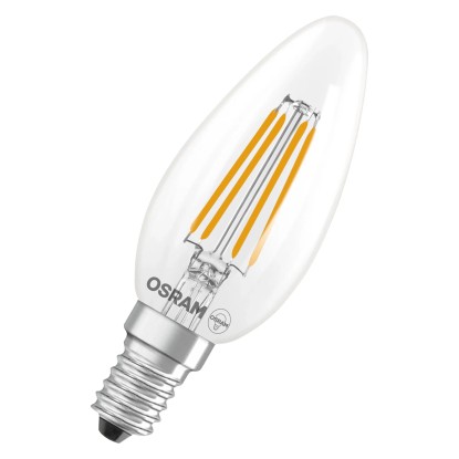 Osram LED-izzó E14 gyertya alakú 3,4 W 470 lm semlegesfehér átlátszó 10 x 3,5 cm Osram LED-izzó E14 gyertya alakú 3,4 W 470 lm semlegesfehér átlátszó 10 x 3,5 cm