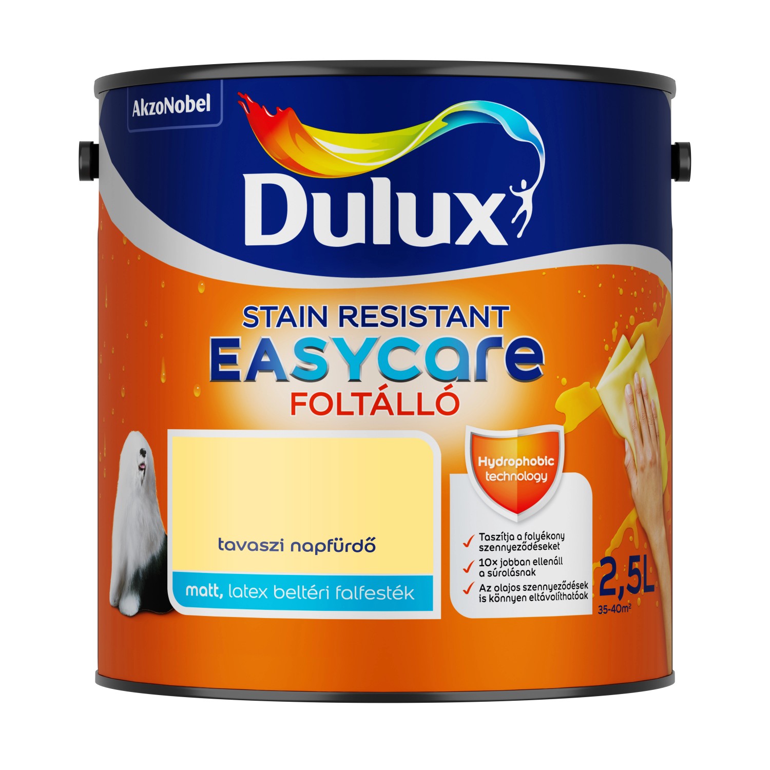 Dulux EasyCare foltálló beltéri falfesték tavaszi napfürdő matt 2,5 l Dulux EasyCare foltálló beltéri falfesték tavaszi napfürdő matt 2,5 l