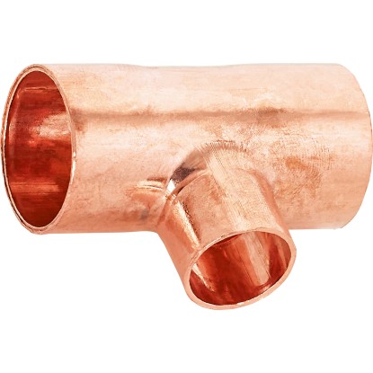 Forrasztható szűkítő T-idom 22 mm x 15 mm x 22 mm réz Forrasztható szűkítő T-idom 22 mm x 15 mm x 22 mm réz