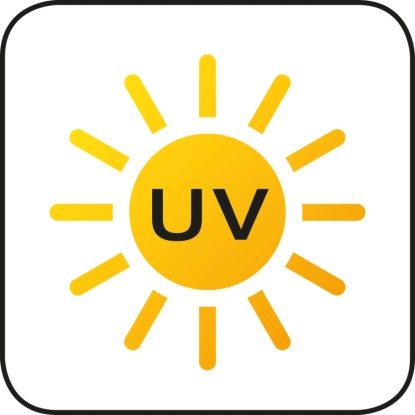 UV-állóság szimbólum a Scheurich Wave Globe virágtartóhoz. UV-állóság szimbólum a Scheurich Wave Globe virágtartóhoz.