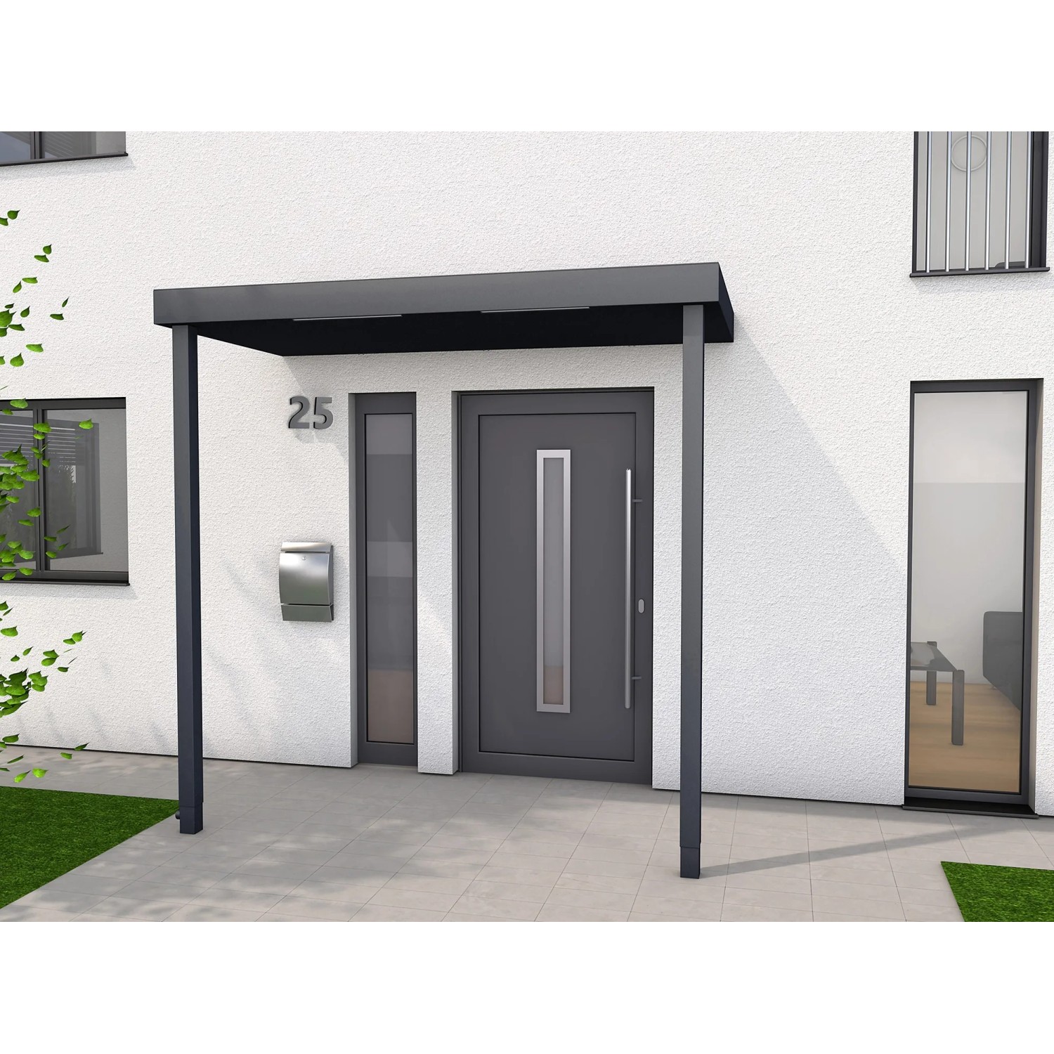 Gutta BS PLUS előtető antracit 2 oszlop és bal lefolyó 200 cm x 90 cm Gutta BS PLUS előtető antracit 2 oszlop és bal lefolyó 200 cm x 90 cm