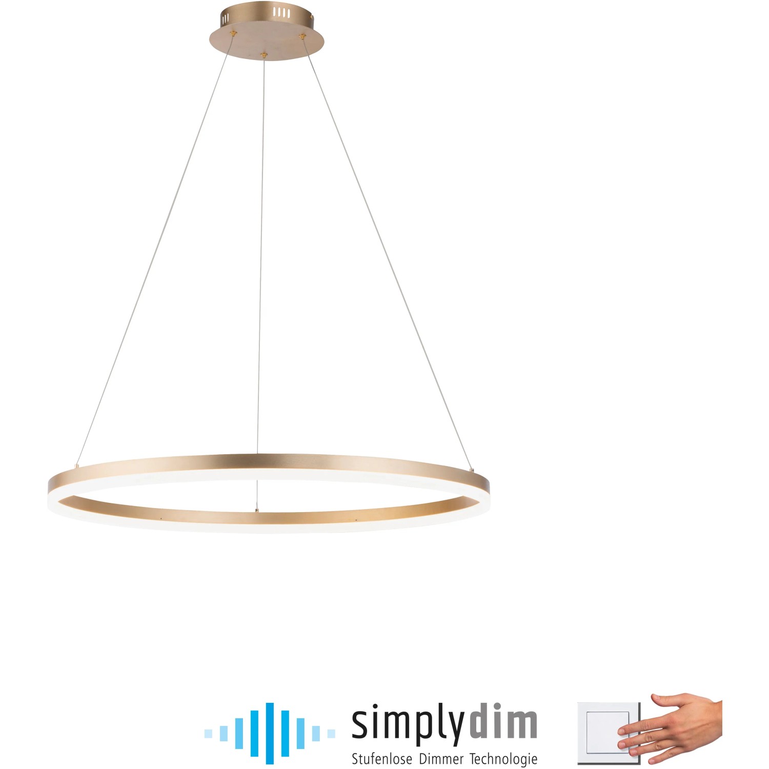 Modern Paul Neuhaus Helia LED függőlámpa, sárgaréz színű, dimmelhető, Ø 80 cm. Modern Paul Neuhaus Helia LED függőlámpa, sárgaréz színű, dimmelhető, Ø 80 cm.