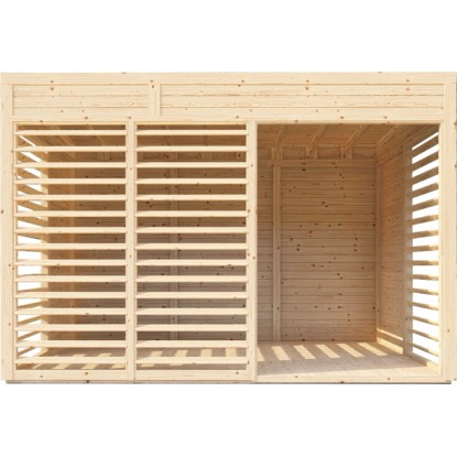 Bertilo fa kerti pavilon lounge, természetes kivitelben, lécekkel a magánéletért és nyitott kialakítással. Bertilo fa kerti pavilon lounge, természetes kivitelben, lécekkel a magánéletért és nyitott kialakítással.
