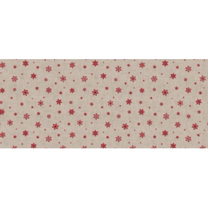 Rex Deco viaszosvászon terítő Piros hópelyhek 140 cm széles méteráru Rex Deco viaszosvászon terítő Piros hópelyhek 140 cm széles méteráru