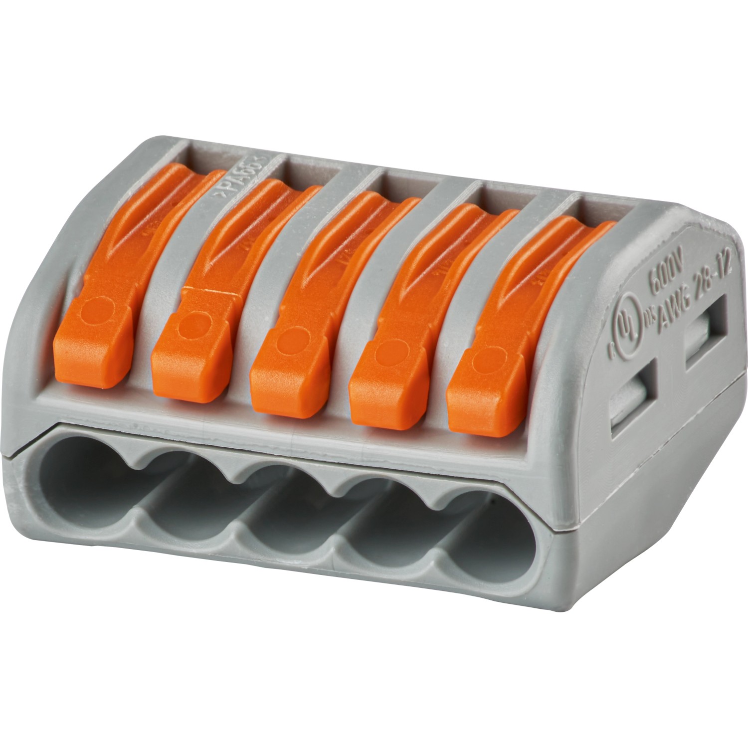 Wago vezetékösszekötő kapocs 5-pólusú szürke-narancs 40 darab Wago vezetékösszekötő kapocs 5-pólusú szürke-narancs 40 darab