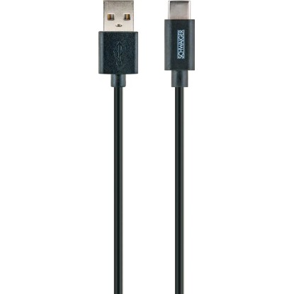 Schwaiger P4U adatátviteli és töltőkábel USB C - A fekete 2 m Schwaiger P4U adatátviteli és töltőkábel USB C - A fekete 2 m