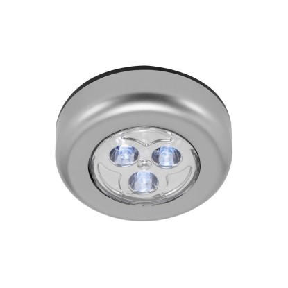 Brilo LED push-light lámpa 6,8 cm 0,3 W titán 3 db elemes Brilo LED push-light lámpa 6,8 cm 0,3 W titán 3 db elemes