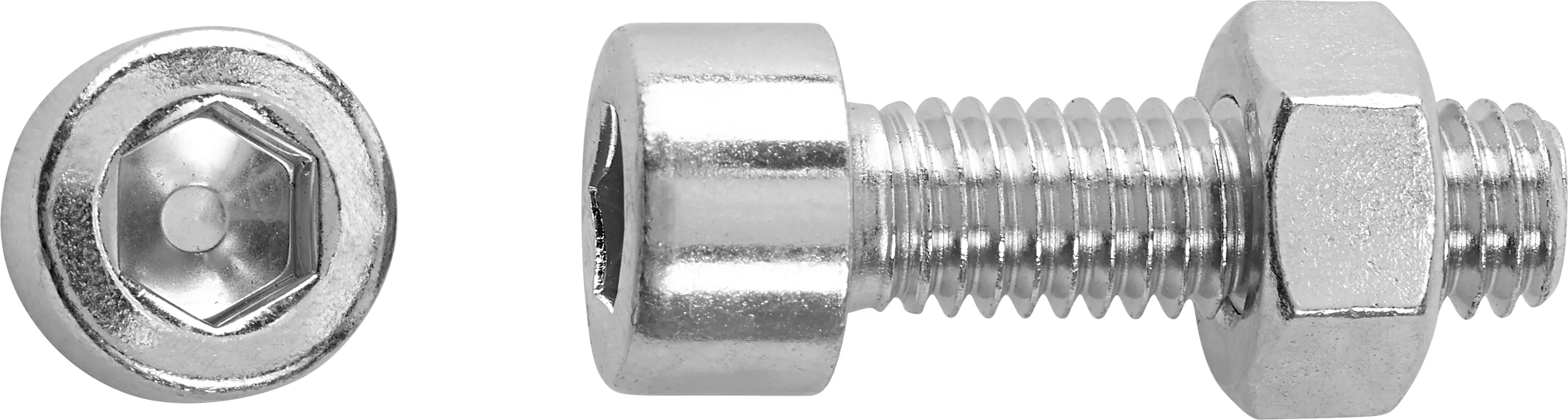 SW6 Hengeres fejű menetes csavar fehér horganyzott M8 x 40 mm 5 db + anyák SW6 Hengeres fejű menetes csavar fehér horganyzott M8 x 40 mm 5 db + anyák