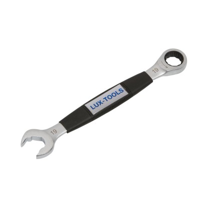 LUX Comfort racsnis csavarkulcs, 19 mm, ergonomikus markolattal. Csavarkulcs szakembereknek. LUX Comfort racsnis csavarkulcs, 19 mm, ergonomikus markolattal. Csavarkulcs szakembereknek.