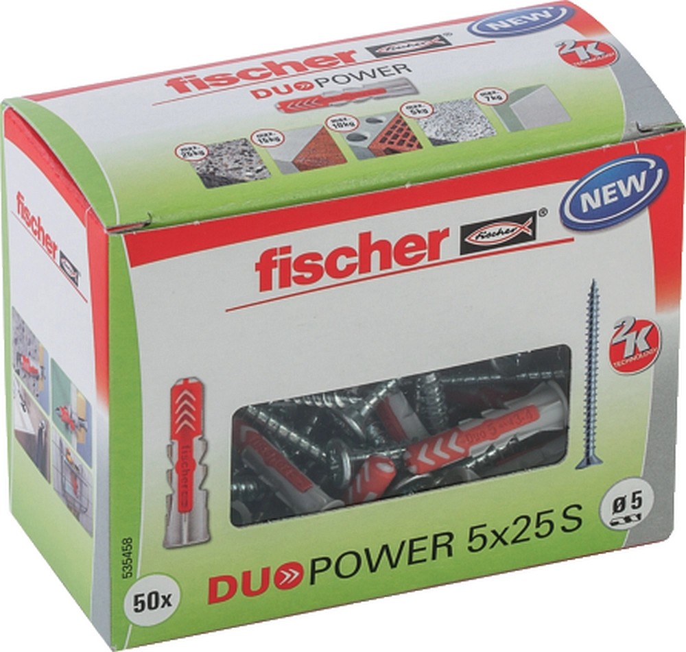 Fischer Duopower 5x25 S LD csavarral Fischer Duopower 5x25 S LD csavarral