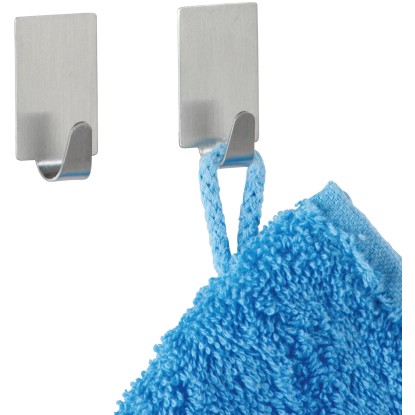 Wenko Strip-it négyszögletes akasztó matt rozsdamentes acél 4 darabos készlet Wenko Strip-it négyszögletes akasztó matt rozsdamentes acél 4 darabos készlet