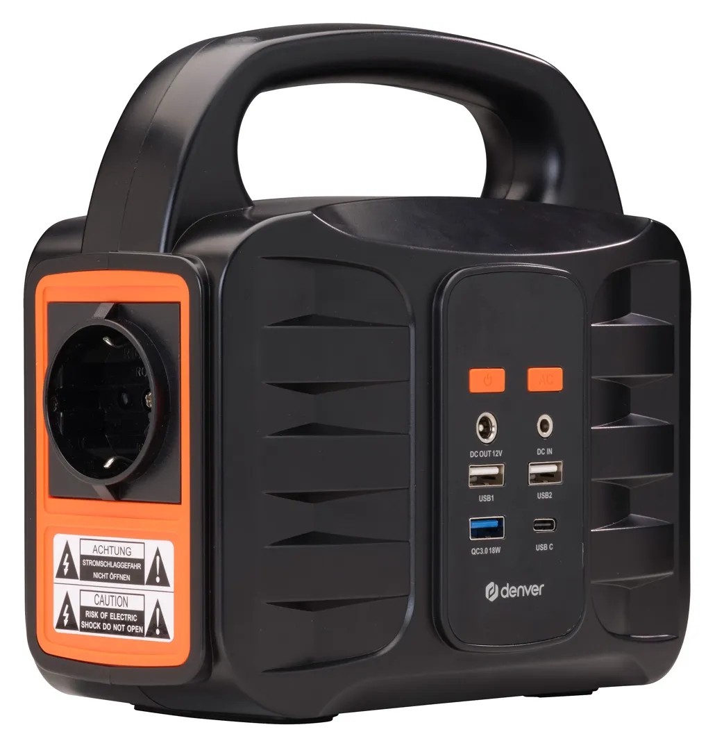 Fekete t.b.t. energiatároló fogantyúval, aljzattal és USB portokkal. Fekete t.b.t. energiatároló fogantyúval, aljzattal és USB portokkal.