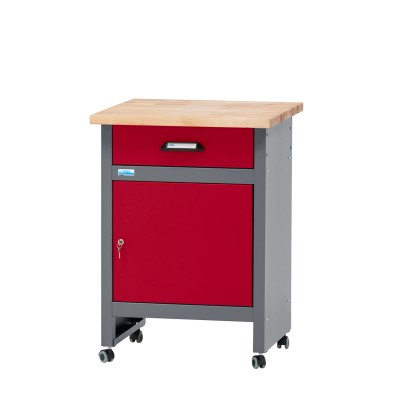 Küpper munkapad egyajtós 1 fiók és görgők 84 cm x 60 cm x 60 cm sötétpiros Küpper munkapad egyajtós 1 fiók és görgők 84 cm x 60 cm x 60 cm sötétpiros