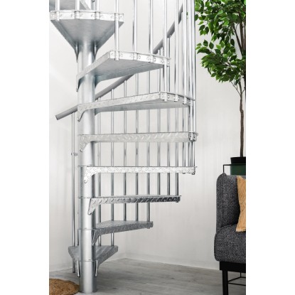 Minka kültéri lépcső Rondo Zinc Smart 120 cm, horganyzott csigalépcső fém korláttal és bordázott lépcsőfokokkal. Minka kültéri lépcső Rondo Zinc Smart 120 cm, horganyzott csigalépcső fém korláttal és bordázott lépcsőfokokkal.