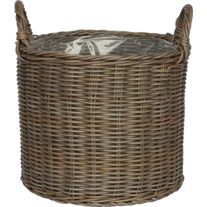 Polirattan fogantyús kosár 33 cm x 34,5 cm szürke Polirattan fogantyús kosár 33 cm x 34,5 cm szürke