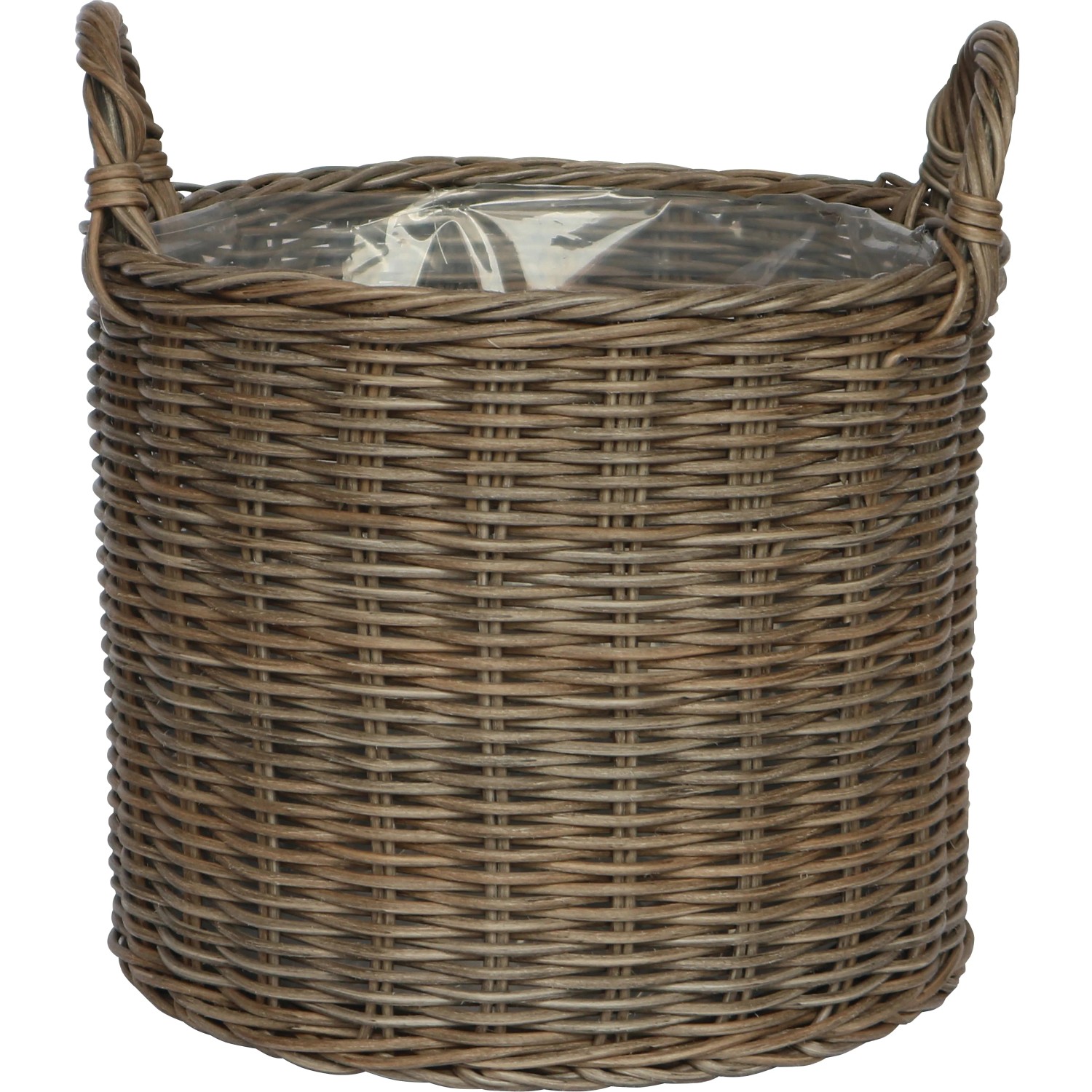 Polirattan fogantyús kosár 33 cm x 34,5 cm szürke Polirattan fogantyús kosár 33 cm x 34,5 cm szürke