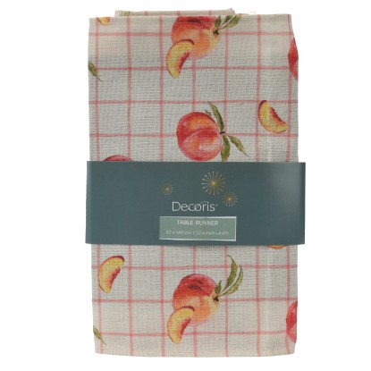 Decoris asztali futó őszibarackmintás poliészter 32 cm x 140 cm tarka Decoris asztali futó őszibarackmintás poliészter 32 cm x 140 cm tarka
