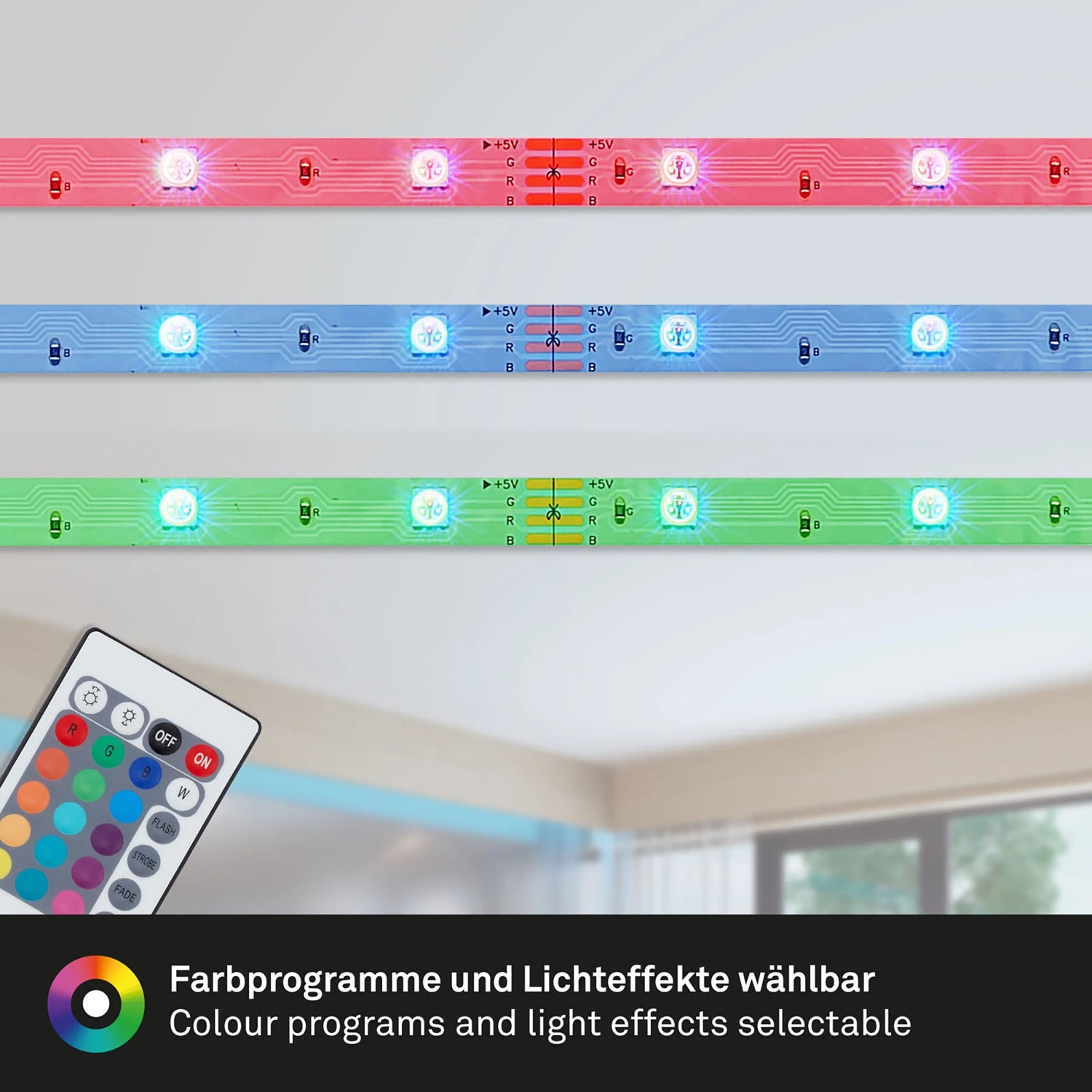 Briloner rugalmas LED-szalag 3 m öntapadó többszínű Briloner rugalmas LED-szalag 3 m öntapadó többszínű