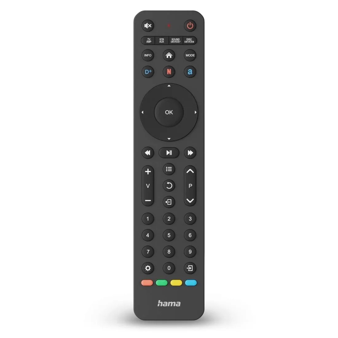 Hama univerzális távirányító TV-hez és 8 eszközhöz applikációs gombokkal Hama univerzális távirányító TV-hez és 8 eszközhöz applikációs gombokkal