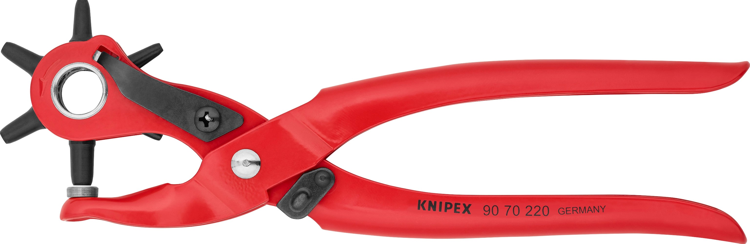 Knipex forgó lyukasztófogó piros porszórt 220 mm Knipex forgó lyukasztófogó piros porszórt 220 mm