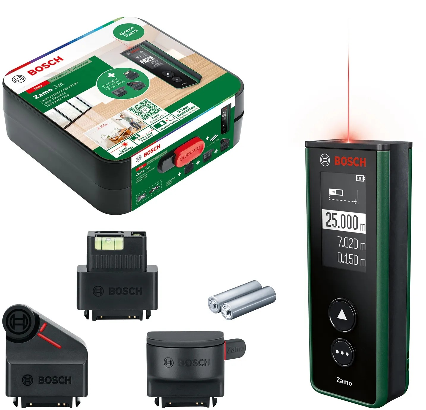 Bosch Zamo lézeres távolságmérő készlet 25 m-ig, USB-C-n keresztül tölthető akku Bosch Zamo lézeres távolságmérő készlet 25 m-ig, USB-C-n keresztül tölthető akku