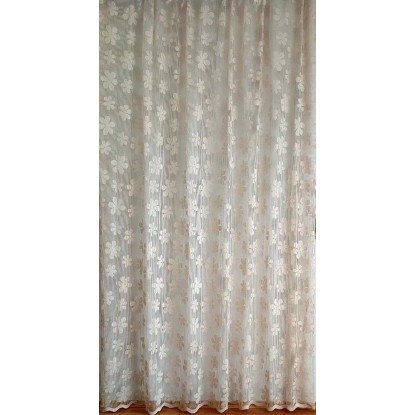 Készfüggöny ELEKTRA bézs virágos / 02 140 cm x 245 cm Készfüggöny ELEKTRA bézs virágos / 02 140 cm x 245 cm