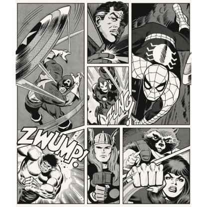 Komar vinil fotótapéta Marvel Classic Comic 212 cm x 250 cm fekete-fehér Komar vinil fotótapéta Marvel Classic Comic 212 cm x 250 cm fekete-fehér