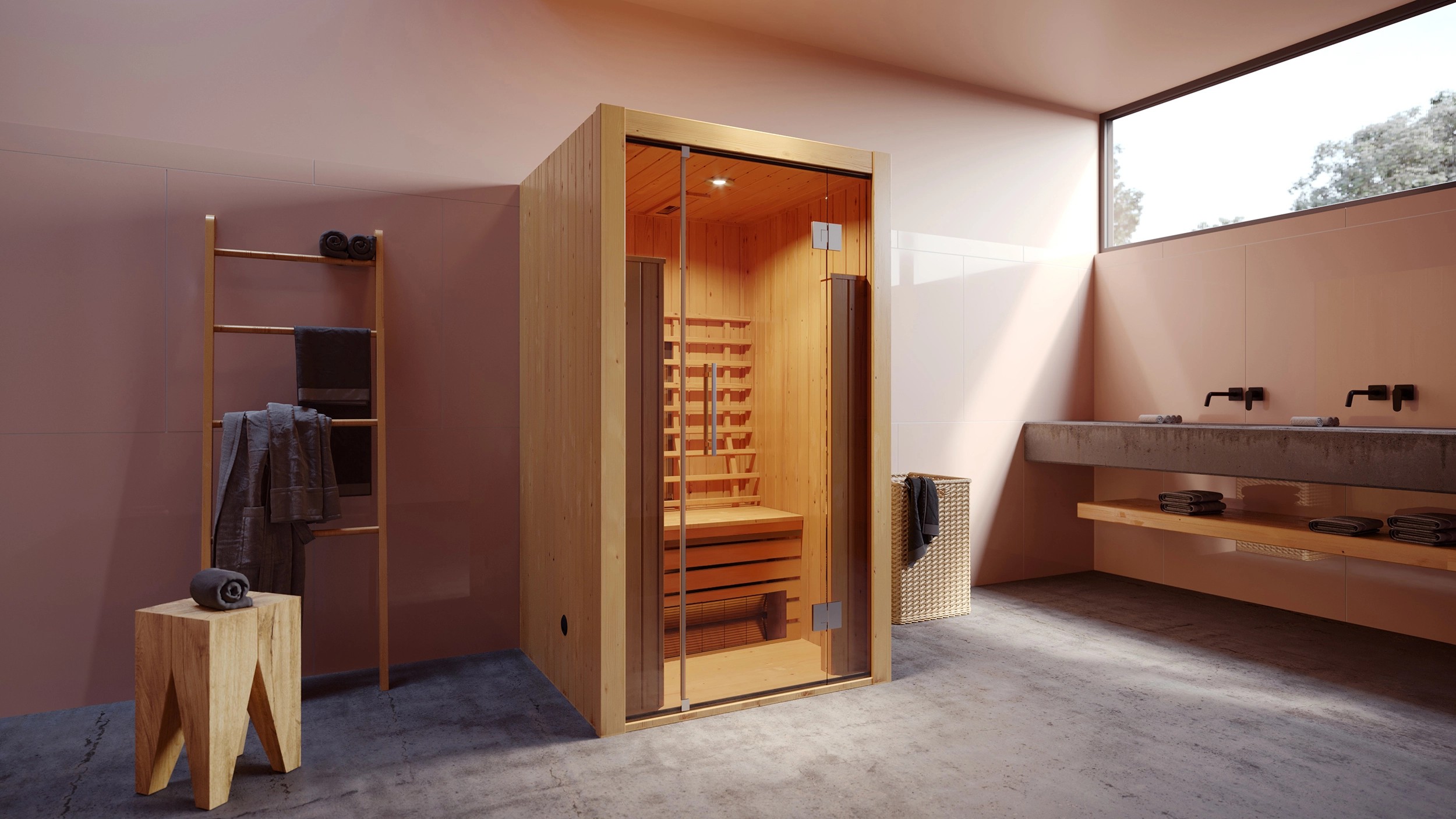 Weka Hamina 1 infraszauna 109,5 cm x 103,5 cm üvegfronttal natúr Weka Hamina 1 infraszauna 109,5 cm x 103,5 cm üvegfronttal natúr