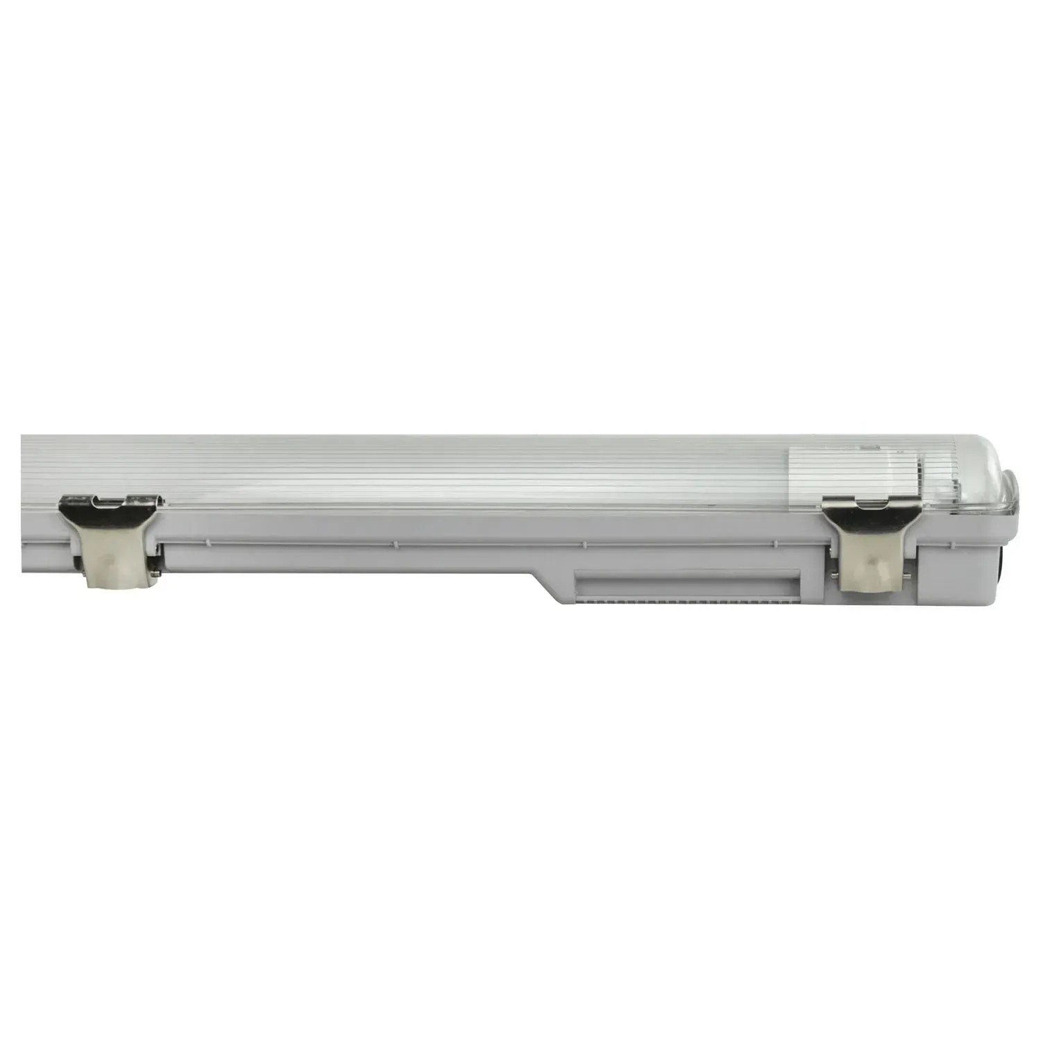 Szürke E2 Elektro LED nedves helyiségbe való lámpatest Classic-Power M 18W, részletes nézet. Szürke E2 Elektro LED nedves helyiségbe való lámpatest Classic-Power M 18W, részletes nézet.