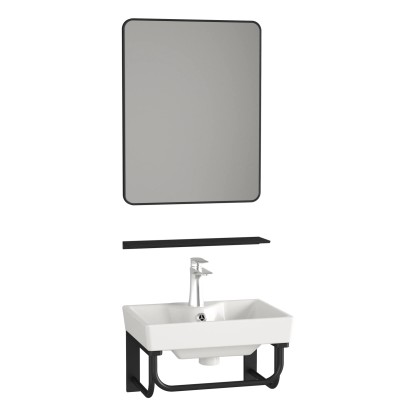 DELTA kerámiamosdó fali konzollal tükörrel és piperepolccal 40 cm DELTA kerámiamosdó fali konzollal tükörrel és piperepolccal 40 cm