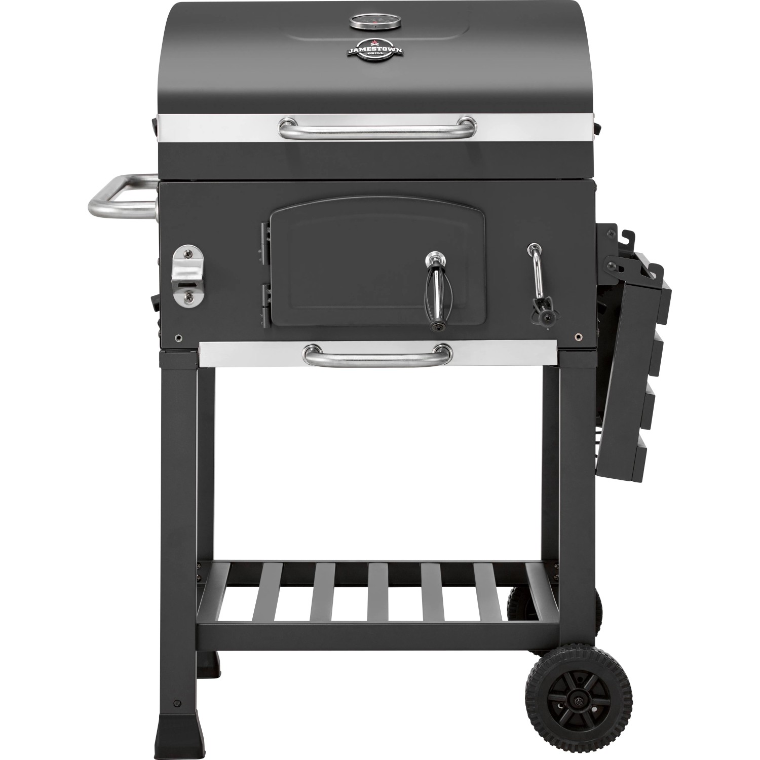 Jamestown Jaxon faszenes grill kocsi polcokkal és fedélhőmérővel. Jamestown Jaxon faszenes grill kocsi polcokkal és fedélhőmérővel.