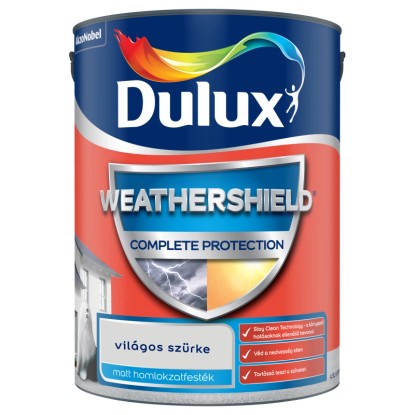 Dulux Weathershield Complete Protection homlokzatfesték világos szürke 4,5 l Dulux Weathershield Complete Protection homlokzatfesték világos szürke 4,5 l
