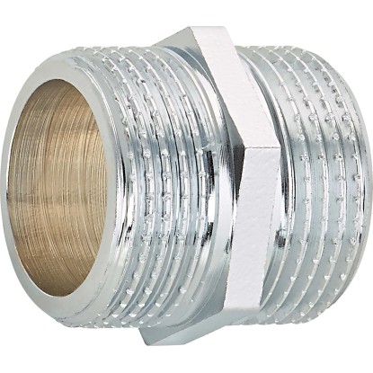 OBI kettős menetes csatlakozó 26,4 mm (R 3/4) krómozott sárgaréz OBI kettős menetes csatlakozó 26,4 mm (R 3/4) krómozott sárgaréz