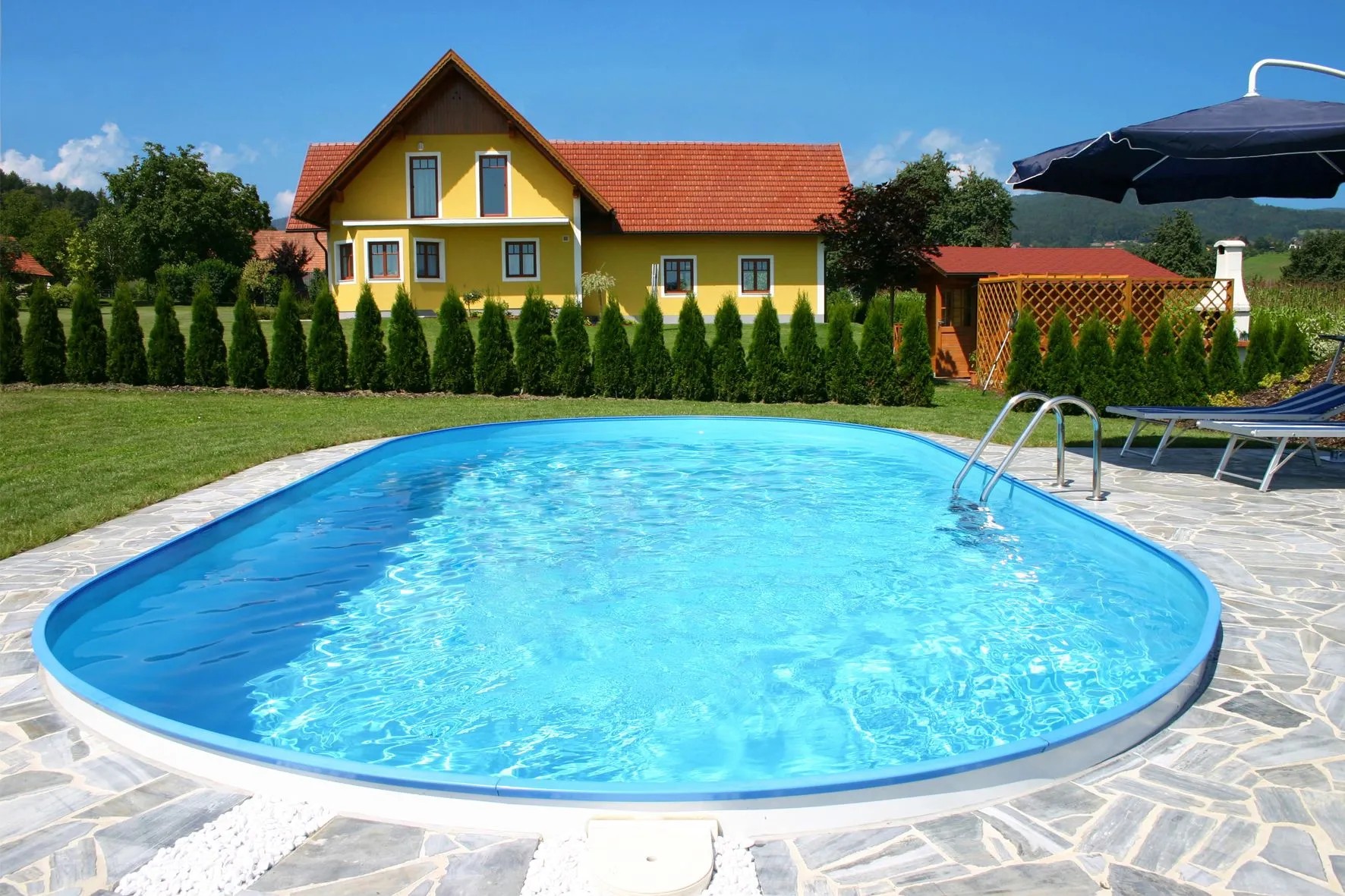 Acélfalú medence szett Flamingo beépíthető medence ovális 800 cm x 420 cm Acélfalú medence szett Flamingo beépíthető medence ovális 800 cm x 420 cm