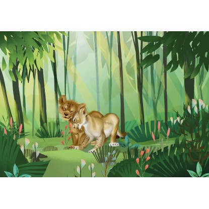 Komar vlies fotótapéta Lion King Love 400 cm x 280 cm Komar vlies fotótapéta Lion King Love 400 cm x 280 cm