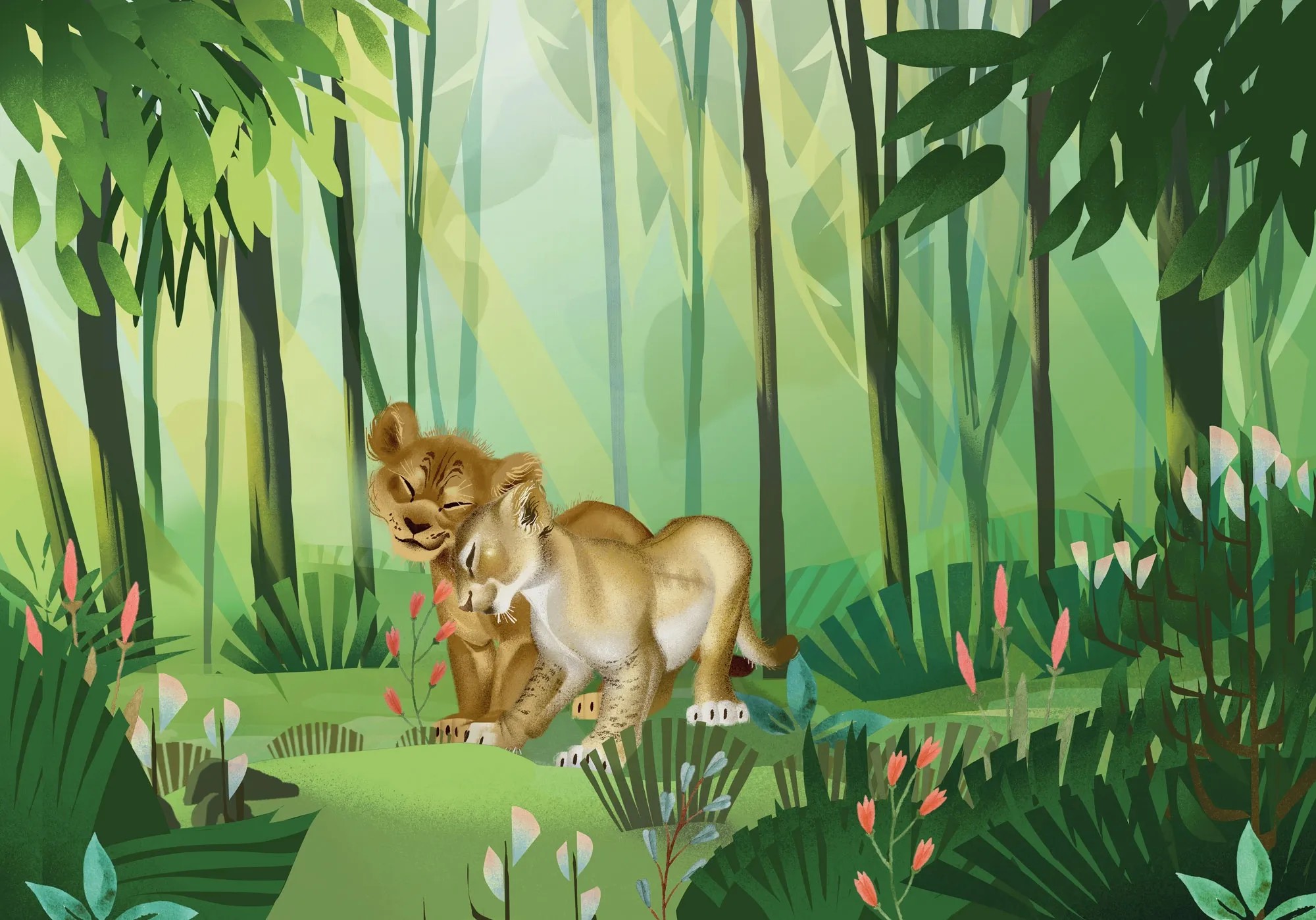 Komar vlies fotótapéta Lion King Love 400 cm x 280 cm Komar vlies fotótapéta Lion King Love 400 cm x 280 cm
