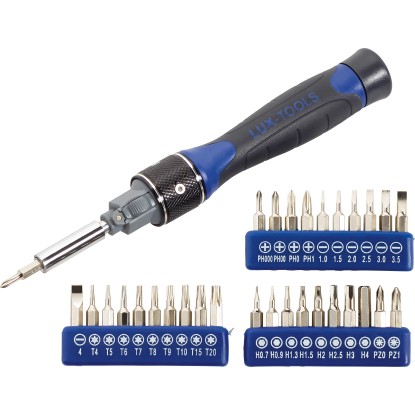 LUX precíziós hajtóműves csavarhúzókészlet, 31 részes LUX precíziós hajtóműves csavarhúzókészlet, 31 részes