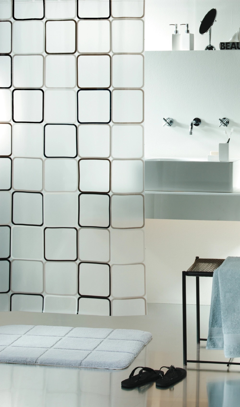 Spirella Frame zuhanyfüggöny, 180 cm x 200 cm, fekete Spirella Frame zuhanyfüggöny, 180 cm x 200 cm, fekete