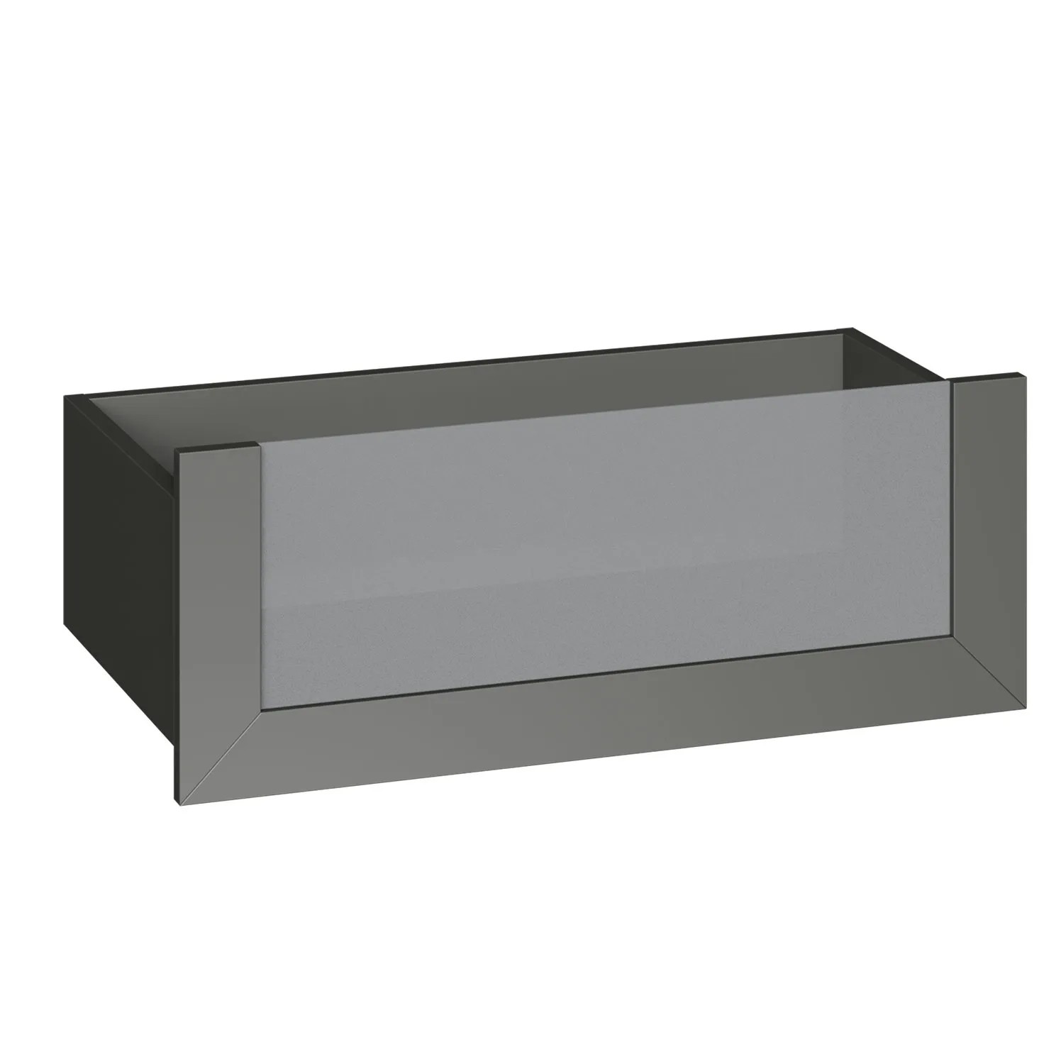 Grafit színű fiók üvegelőlappal széles. 75,2 cm x magas. 25 cm Moduláris gardrób Grafit színű fiók üvegelőlappal széles. 75,2 cm x magas. 25 cm Moduláris gardrób