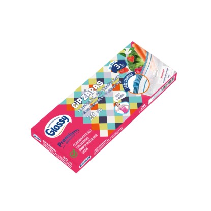 Glossy Cipzáras fagyasztó és tárolótasak 3 l /20db Glossy Cipzáras fagyasztó és tárolótasak 3 l /20db
