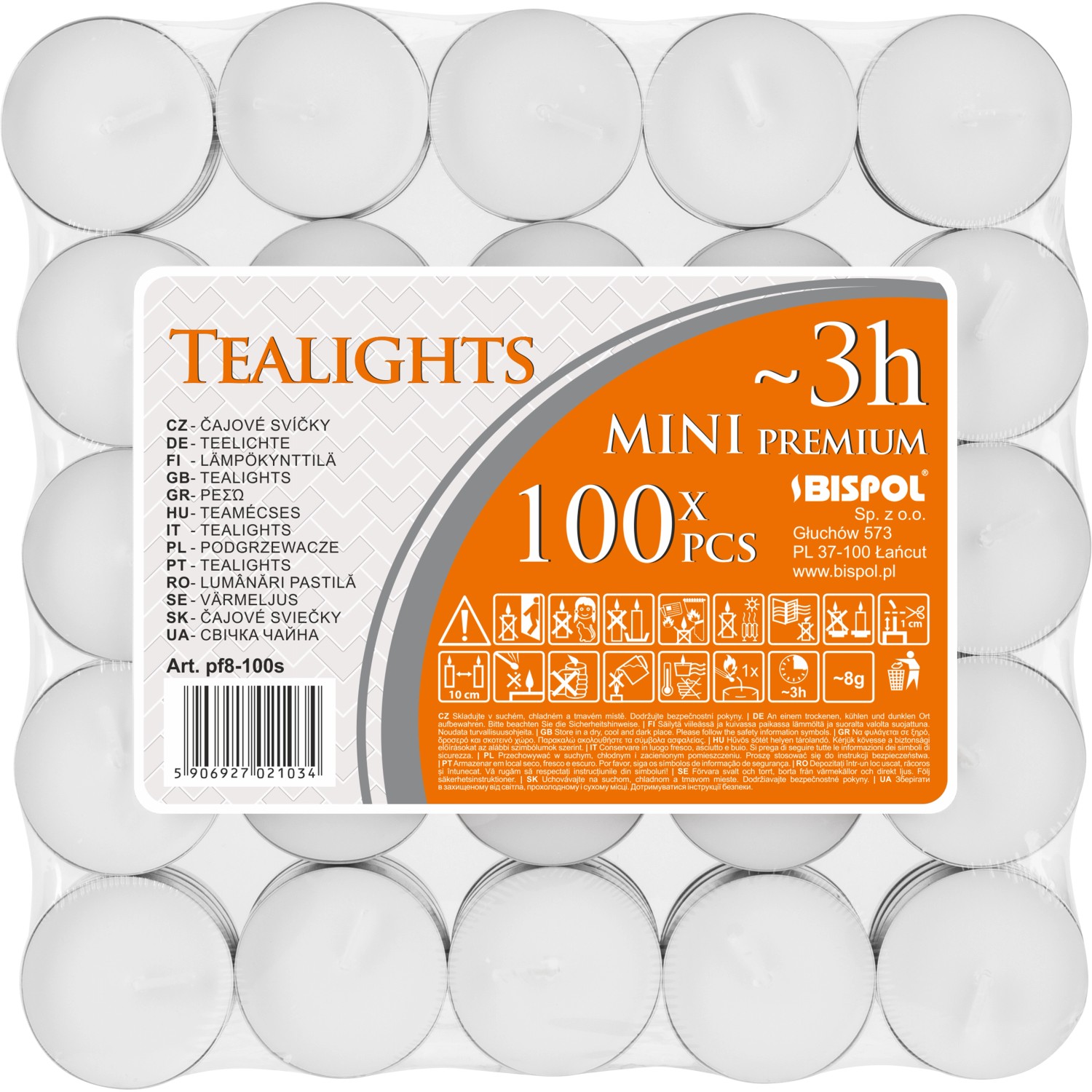 Teamécses 100 darab fehér 3 órás Teamécses 100 darab fehér 3 órás