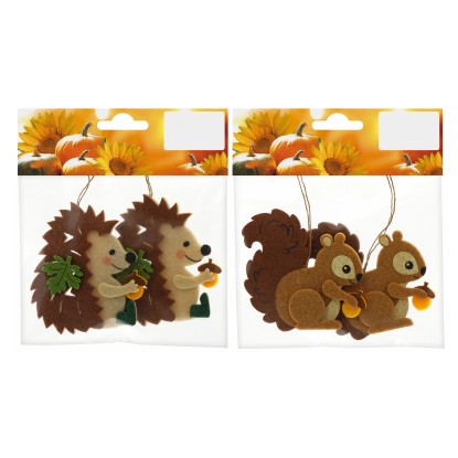 Őszi állatok felakasztható dísz filcből 2-féle változatban 7 cm barna Őszi állatok felakasztható dísz filcből 2-féle változatban 7 cm barna