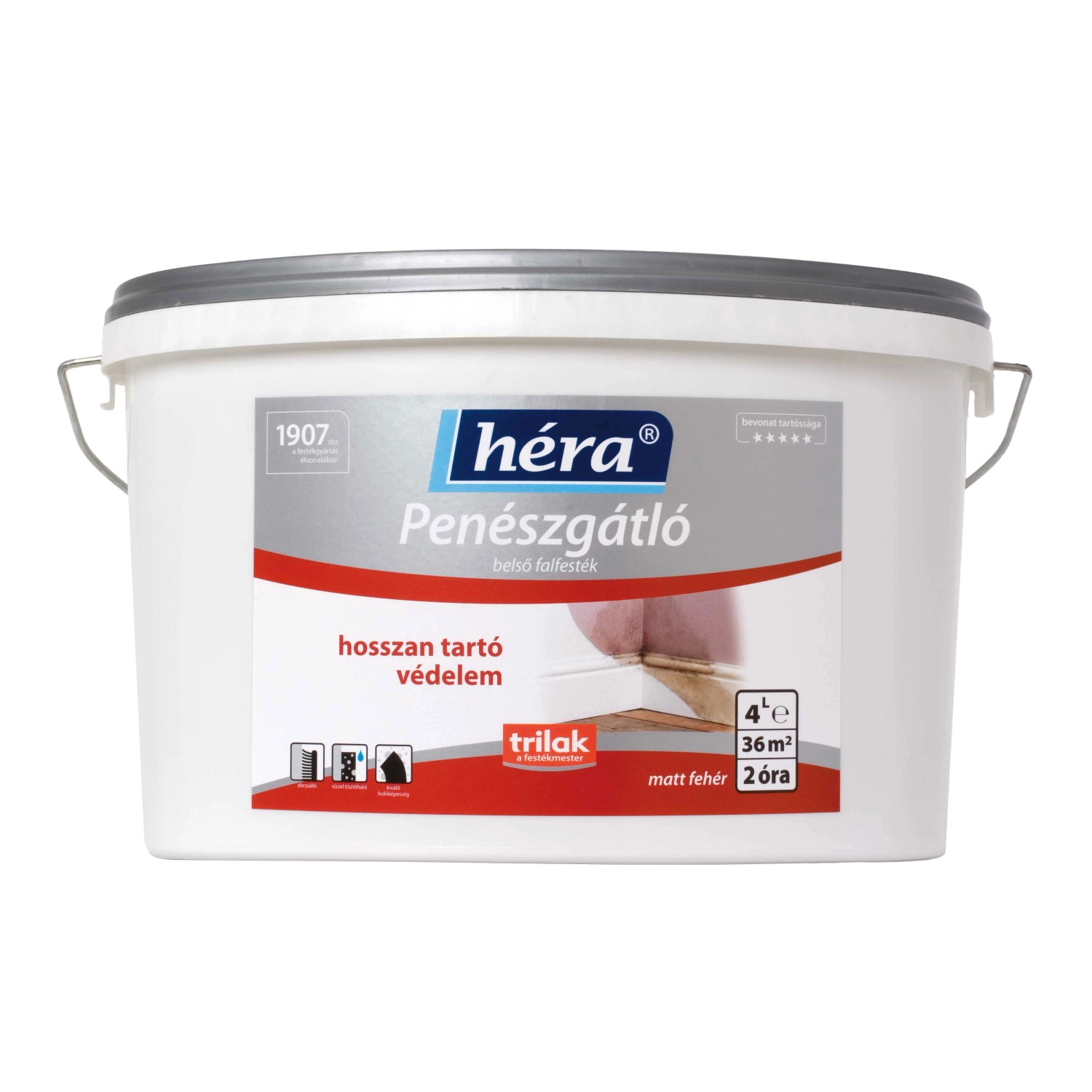 Héra falfesték belső penészgátló 4 l Héra falfesték belső penészgátló 4 l