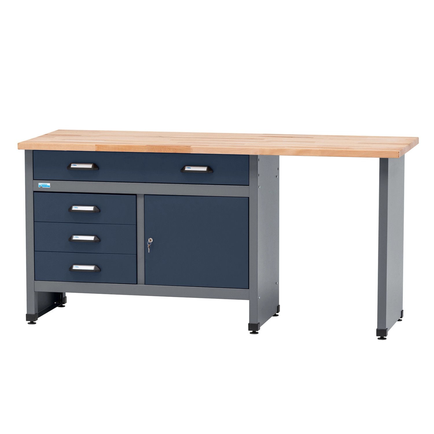 Küpper munkapad egyajtós 4 fiókkal 84cm x 170 cm x 60 cm sötétkék Küpper munkapad egyajtós 4 fiókkal 84cm x 170 cm x 60 cm sötétkék