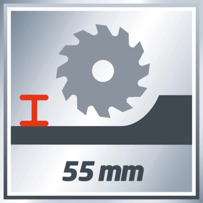 Vágási mélység 55 mm az Einhell TE-CS 165 kézi körfűrészhez Vágási mélység 55 mm az Einhell TE-CS 165 kézi körfűrészhez