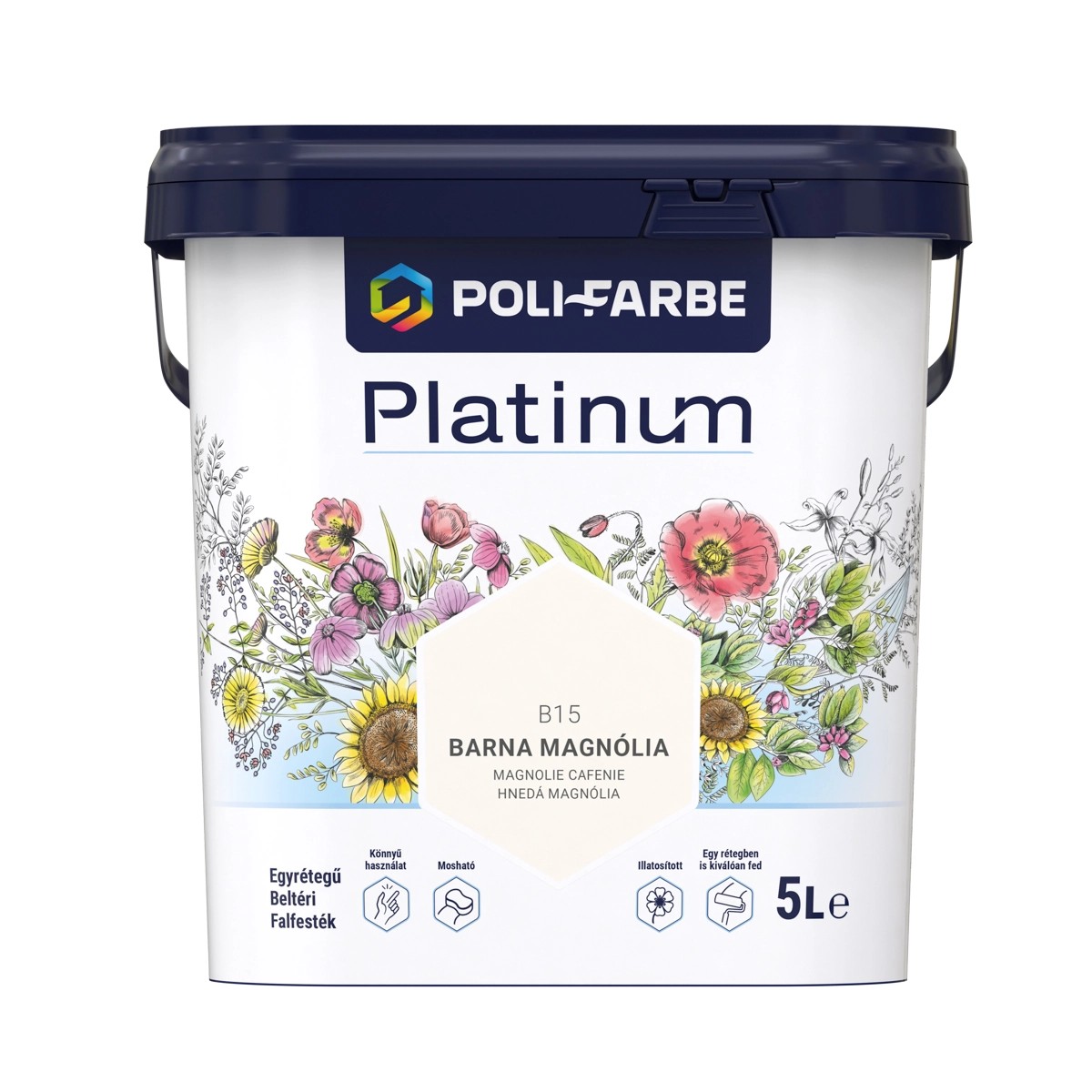 Poli - Farbe Platinum beltéri falfesték diszperziós Barna magnólia 5 l Poli - Farbe Platinum beltéri falfesték diszperziós Barna magnólia 5 l