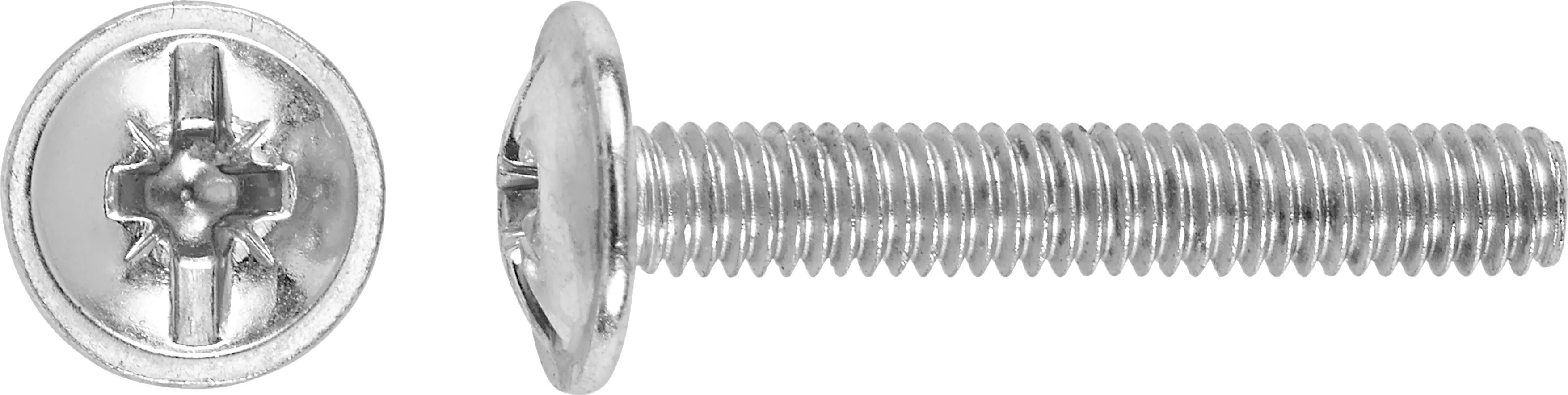 PZ2 tányérfejű bútorrögzítő csavar, fehér horganyzott M4 x 15 mm 8 db PZ2 tányérfejű bútorrögzítő csavar, fehér horganyzott M4 x 15 mm 8 db