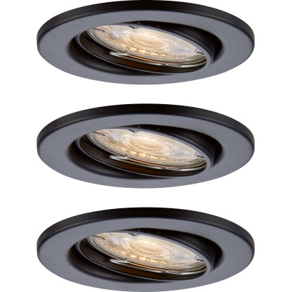 Süllyesztett LED lámpa 86R fém fekete 3 darabos készlet EEK: E Süllyesztett LED lámpa 86R fém fekete 3 darabos készlet EEK: E